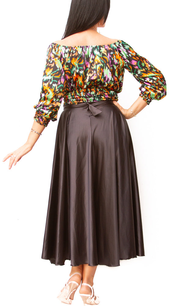 SKIRT - Flare Wrap Maxi (Satin)